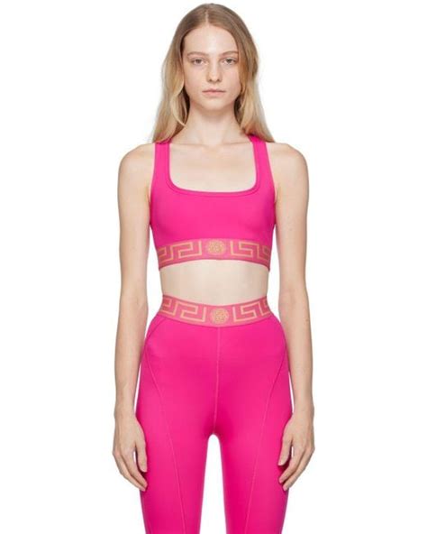 versace greek key sports bra|Pink Greca Sport Bra by Versace Underwear on Sale .